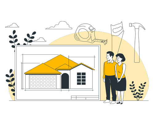 Homeowner planning a self-build project with estimates